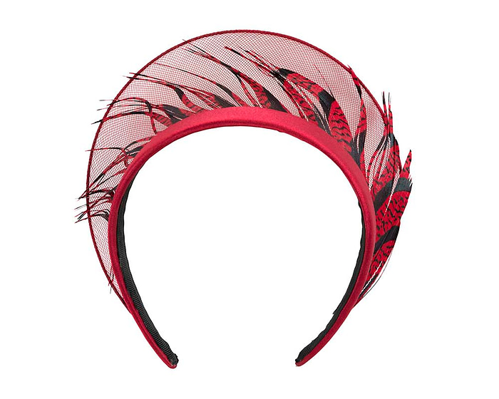 Exclusive red feather crown fascinator - Hats From OZ