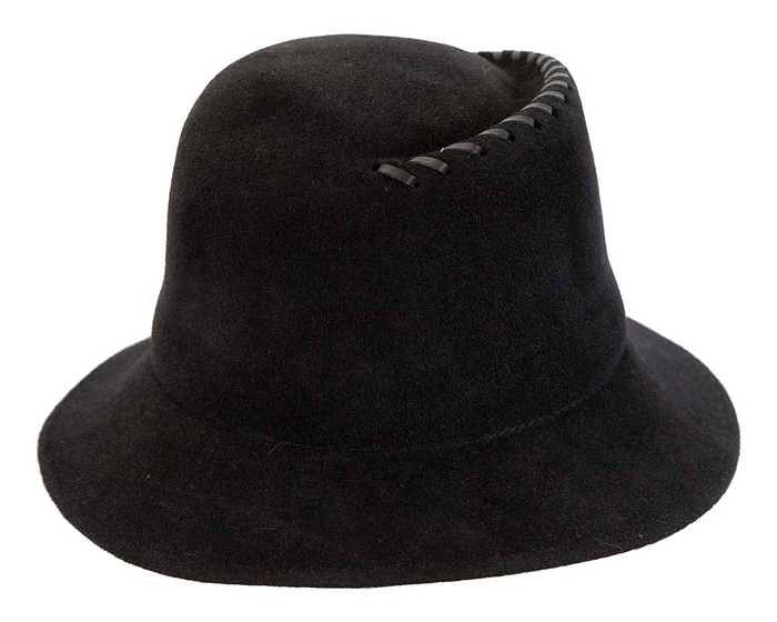 Exclusive black bucket hat with leather trim - Hats From OZ