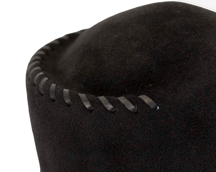 Exclusive black bucket hat with leather trim - Hats From OZ