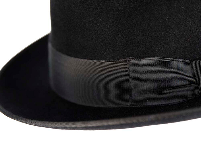 Black rabbit fur wide brim fedora hat - Image 5