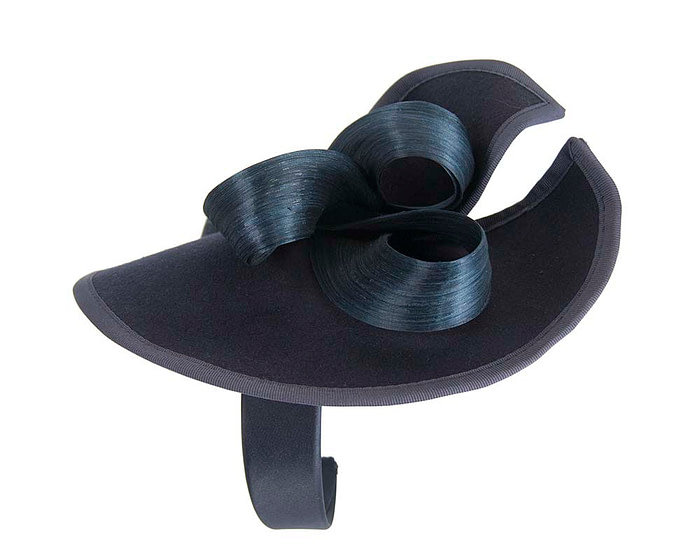 Twisted navy felt fascinator by Fillies Collection - Hats From OZ