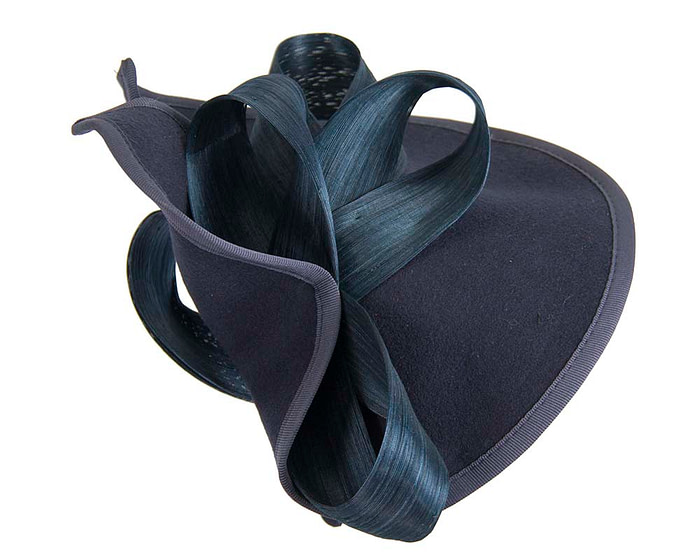 Twisted navy felt fascinator by Fillies Collection - Hats From OZ