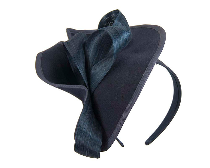 Twisted navy felt fascinator by Fillies Collection - Hats From OZ