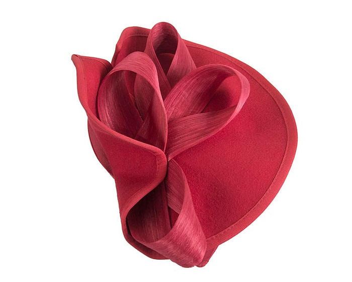 Twisted red felt fascinator by Fillies Collection - Hats From OZ