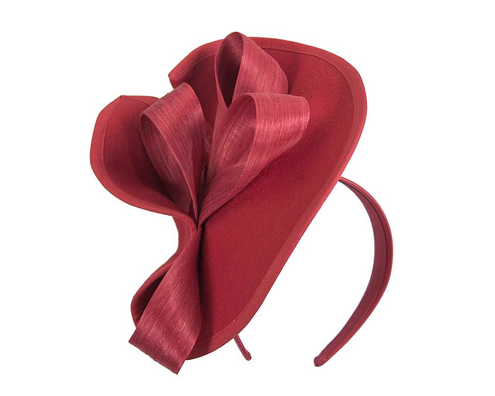 Twisted red felt fascinator by Fillies Collection - Hats From OZ