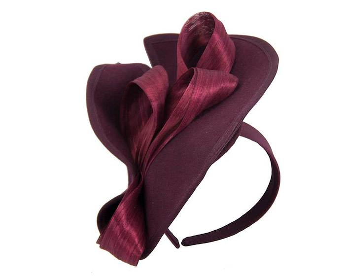 Twisted wine felt fascinator by Fillies Collection - Hats From OZ