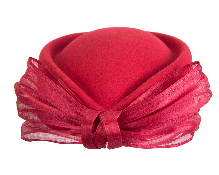 Red Jackie Onassis style felt beret by Fillies Collection - Hats From OZ