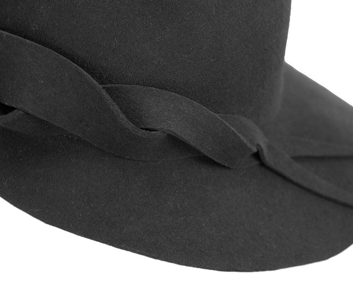 Exclusive wide brim black felt hat by Max Alexander - Hats From OZ