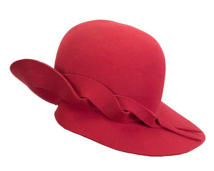 Exclusive wide brim red felt hat by Max Alexander - Hats From OZ