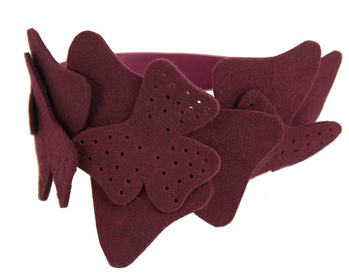 Petite burgundy felt fascinator by Max Alexander - Hats From OZ