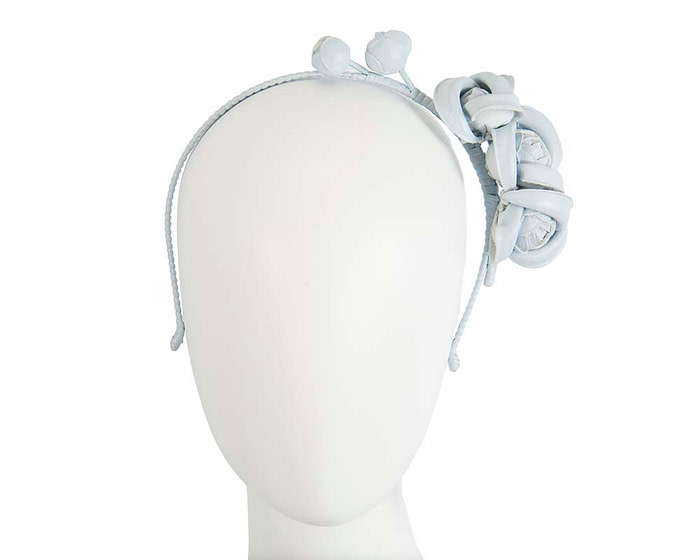 Light blue leather flowers headband by Max Alexander - Hats From OZ