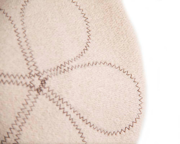 Nude embroidered winter beret by Max Alexander - Hats From OZ