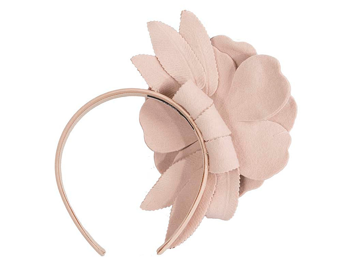 Beige felt flower fascinator by Max Alexander - Hats From OZ