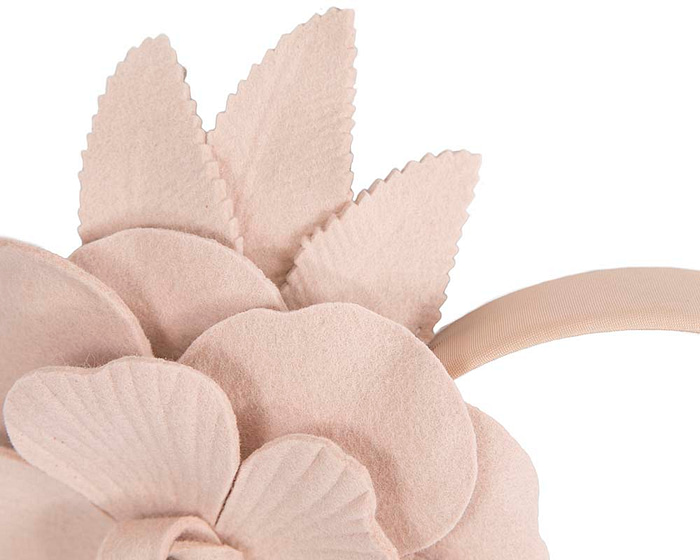 Beige felt flower fascinator by Max Alexander - Hats From OZ