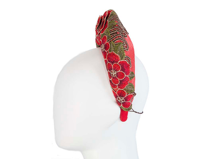 Exclusive red headband by Cupids Millinery - Hats From OZ