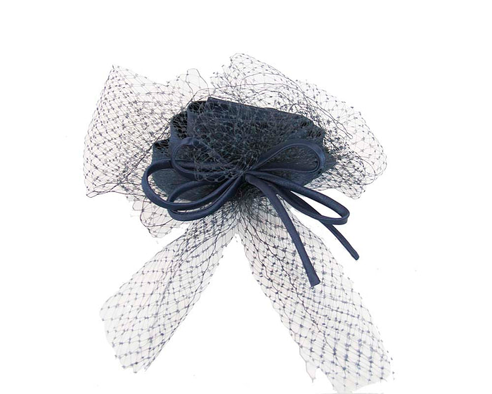 Navy Cocktail Headpiece with veil - Hats From OZ