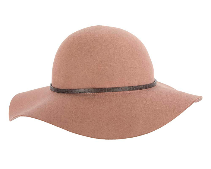 Wide brim beige winter cloche hat by Cupids Millinery Melbourne - Hats From OZ