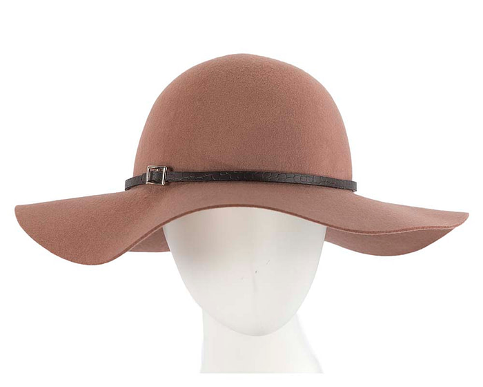 Wide brim beige winter cloche hat by Cupids Millinery Melbourne - Hats From OZ