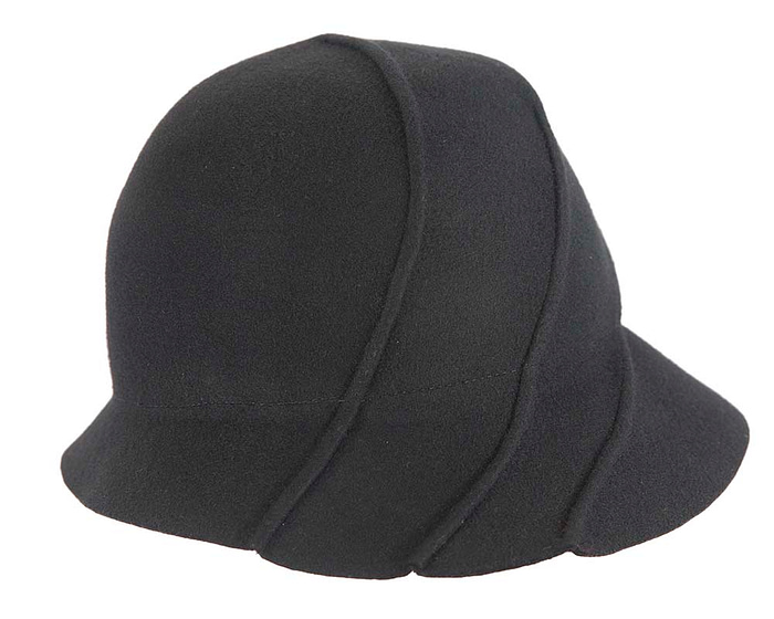 Black winter fashion bucket hat by Cupids Millinery - Image 3