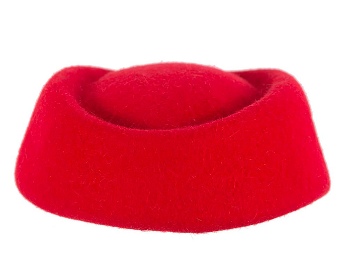 Red winter felt stewardess hat by Cupids Millinery - Hats From OZ