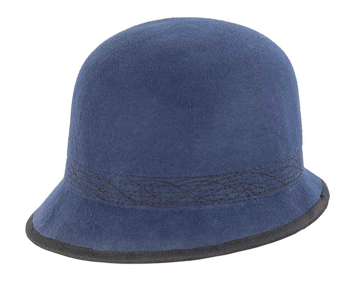 Navy ladies winter bucket hat by Cupids Millinery - Hats From OZ