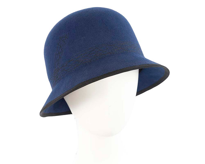 Navy ladies winter bucket hat by Cupids Millinery - Hats From OZ