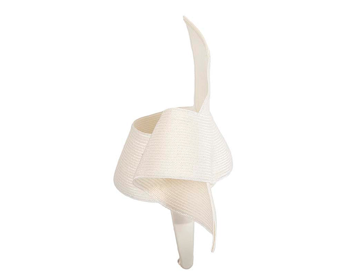 Modern white fascinator by Max Alexander - Hats From OZ