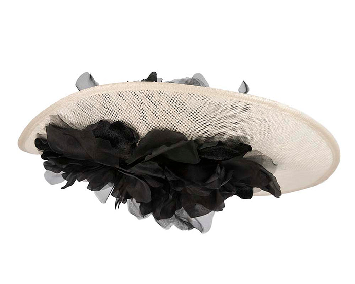 Large cream & black plate racing fascinator by Fillies Collection - Hats From OZ