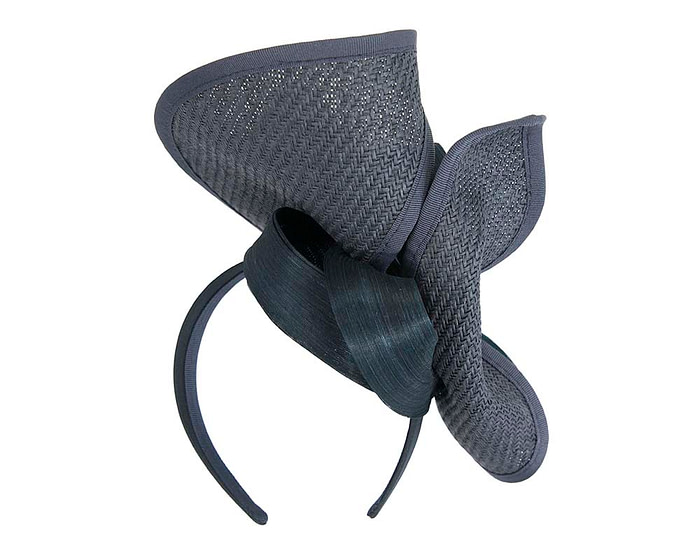 Large navy Fillies Collection racing fascinator with bow - Image 6