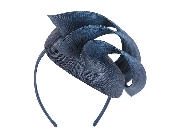 Bespoke navy pillbox fascinator by Fillies Collection - Hats From OZ