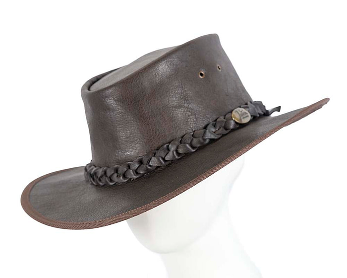 Brown Australian Buffalo Leather Bush Outback Jacaru Hat