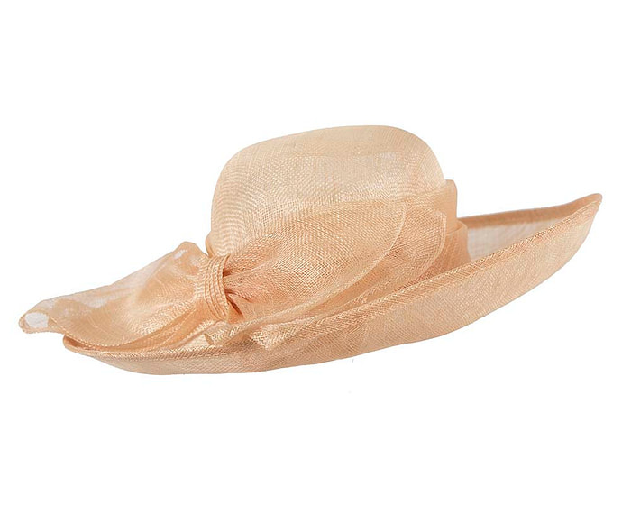 Large nude racing hat by Cupids Millinery Melbourne - Hats From OZ