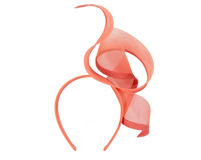 Sculptured coral racing fascinator by Fillies Collection - Image 4