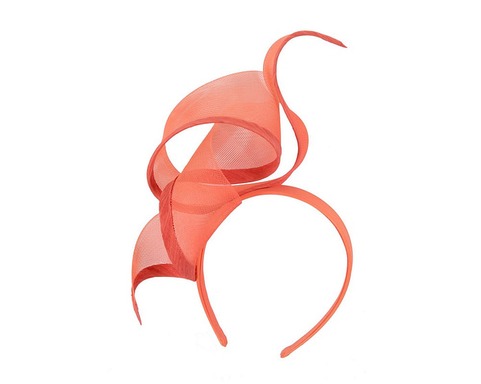 Sculptured coral racing fascinator by Fillies Collection - Image 2