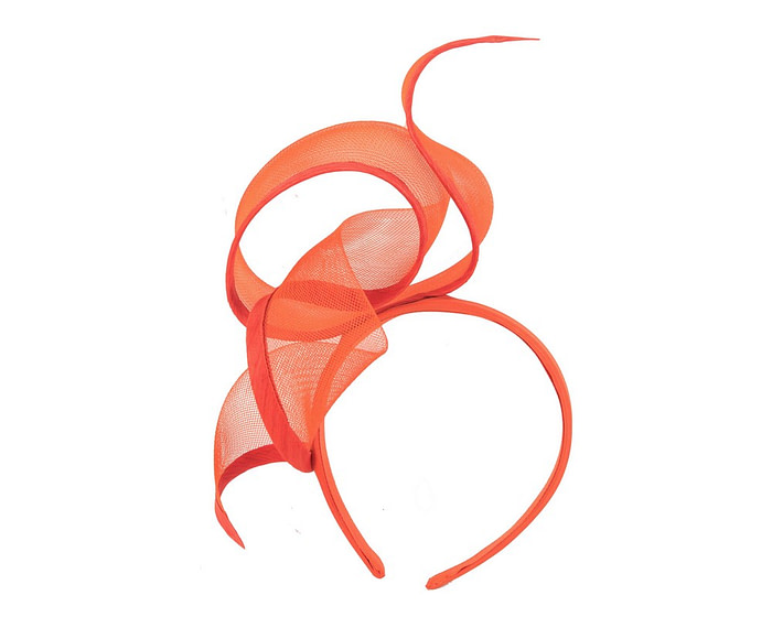 Sculptured orange racing fascinator by Fillies Collection - Image 2