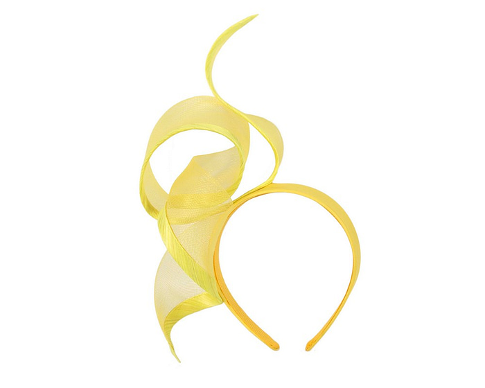 Sculptured yellow racing fascinator by Fillies Collection - Hats From OZ