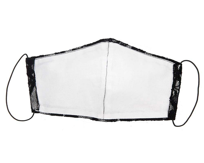 Comfortable re-usable face mask with black lace - Hats From OZ