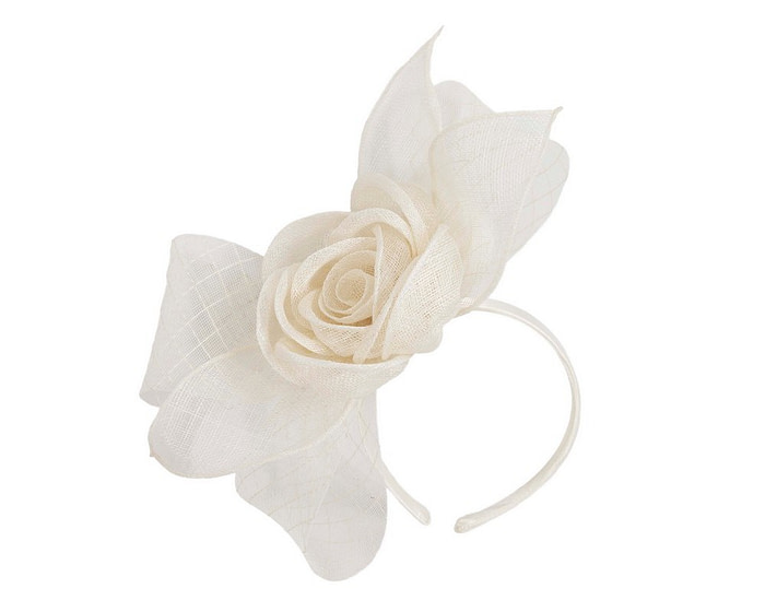 Large cream sinamay bow racing fascinator by Max Alexander - Hats From OZ