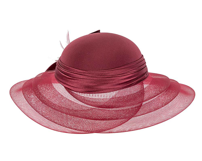 Burgundy wine custom made mother of the bride hat - Hats From OZ