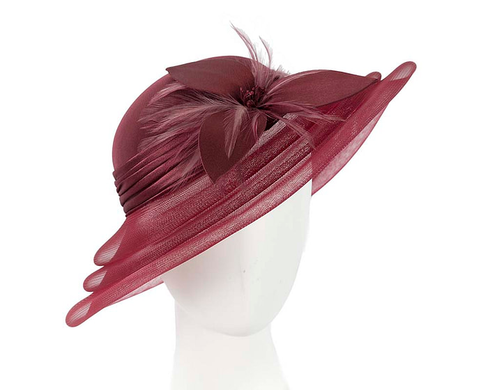 Burgundy wine custom made mother of the bride hat - Hats From OZ