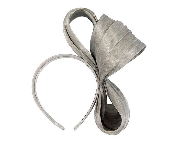 Exclusive silver silk abaca bow by Fillies Collection - Hats From OZ