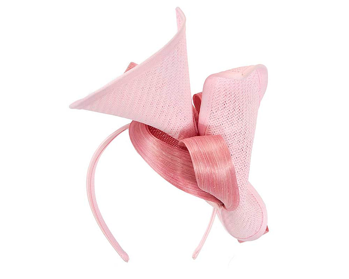 Large pink Fillies Collection racing fascinator with bow - Hats From OZ