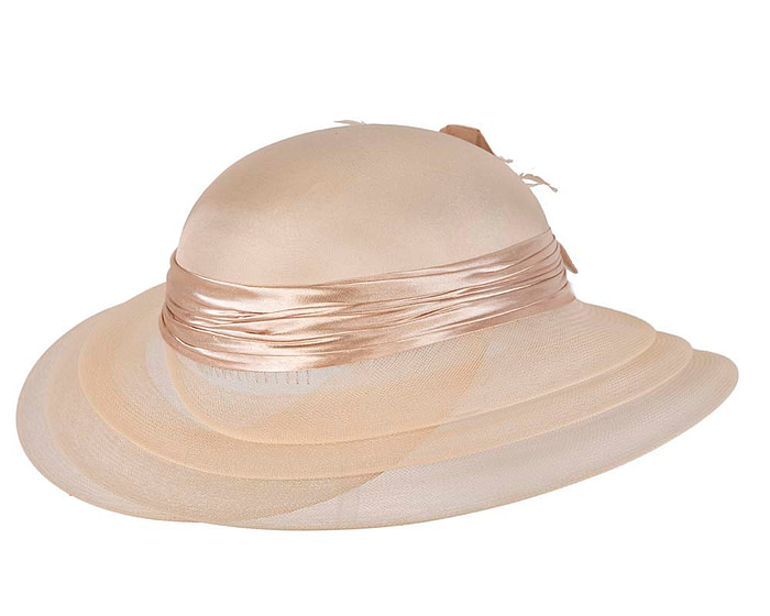 Champagne gold custom made mother of the bride hat - Hats From OZ