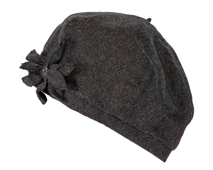 Charcoal winter ladies fashion beret hat by Max Alexander - Hats From OZ