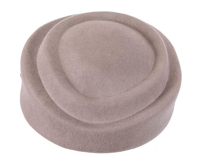 Large grey felt beret hat with lace - Hats From OZ