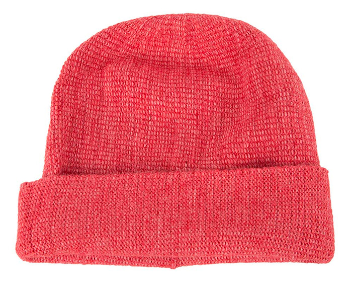 European made woven coral beanie - Image 3