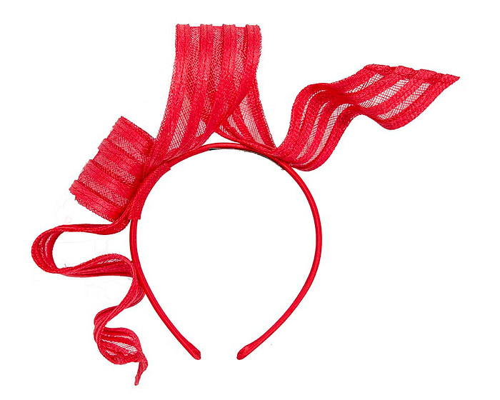 Stylish red racing fascinator by Max Alexander - Hats From OZ