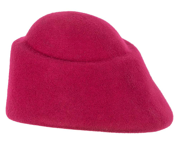 Unique fuchsia ladies winter felt fashion hat - Hats From OZ