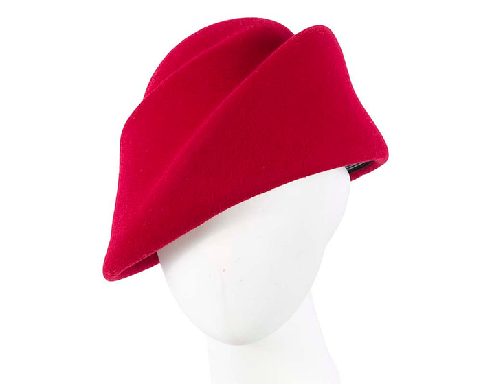 Unique red ladies winter felt fashion hat - Hats From OZ