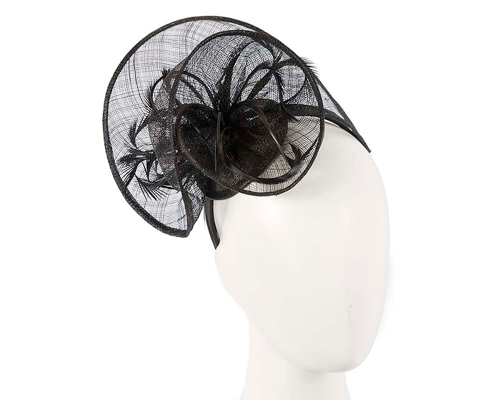 Stylish black sinamay fascinator by Max Alexander - Hats From OZ